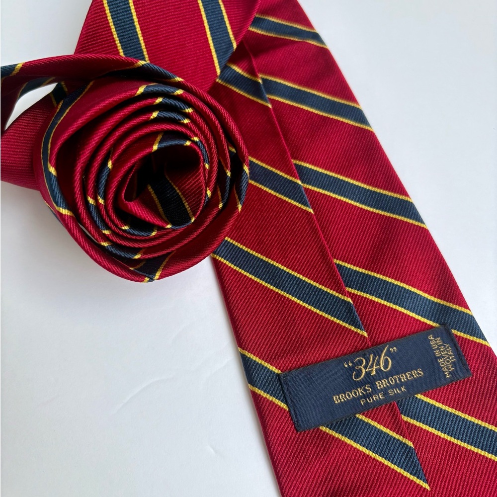 Brooks Brothers “346” Red and Blue Striped Silk Tie
